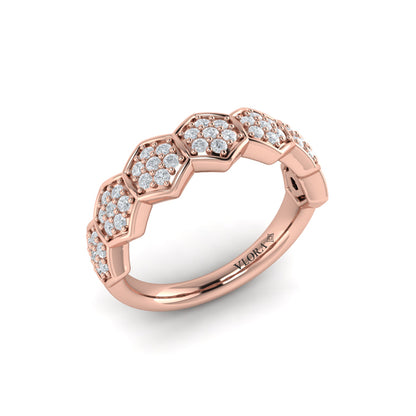 Diamond Cluster Honeycomb Ring