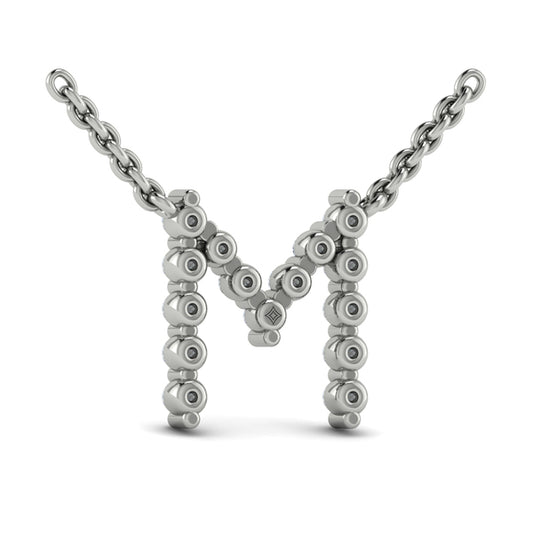 Diamond Alphabet Pendant Necklace, M