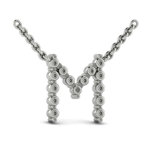 Diamond Alphabet Pendant Necklace, M
