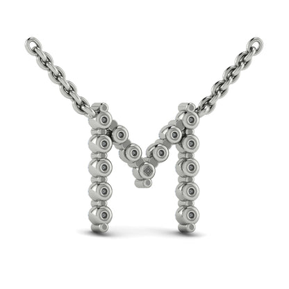 Diamond Alphabet Pendant Necklace, M