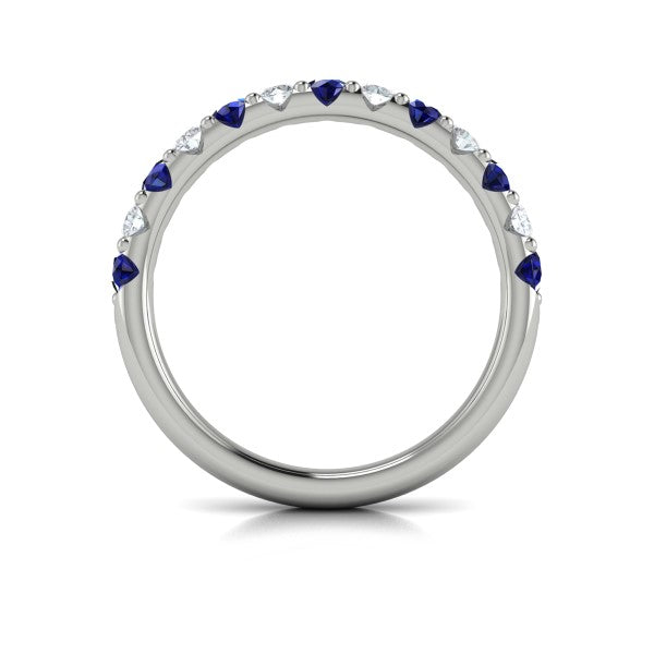 Sapphire and Diamond Stackable Band
