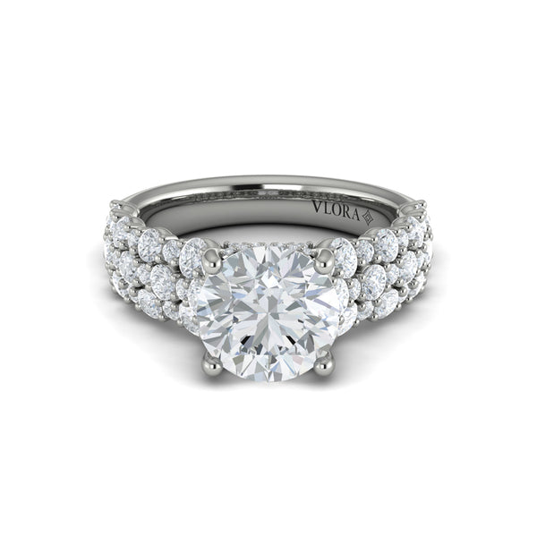 Round Classic Engagement Ring in Platinum by Vlora Bridal