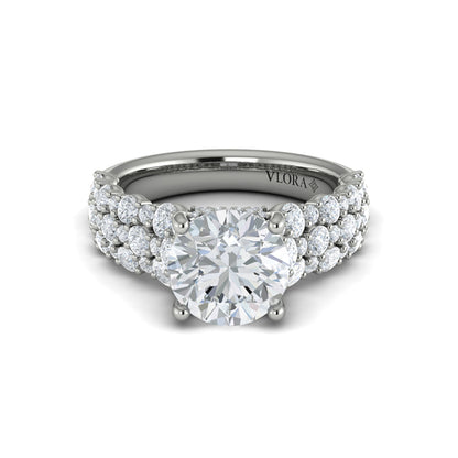Round Classic Engagement Ring in Platinum by Vlora Bridal