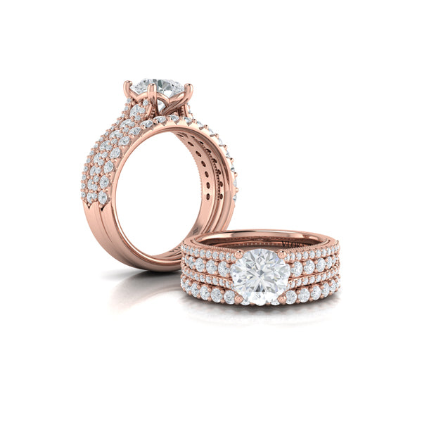 Matching Bands Wedding Band in 14K Rose Gold by Vlora Bridal