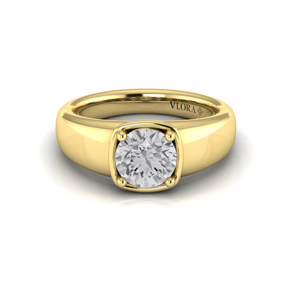 Golden Statement Engagement Ring