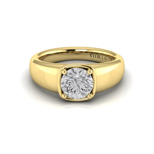 Golden Statement Engagement Ring