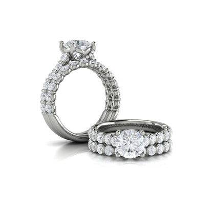 Bezel Diamond Accent Round Engagement Ring