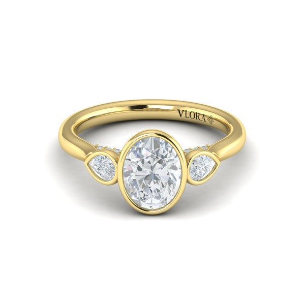 Streamlined Oval Bezel Engagement Ring