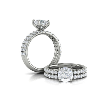 Matching Bands Wedding Band in 14K White Gold by Vlora Bridal