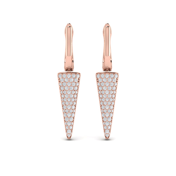 Diamond Trinity Drop Huggie Earrings