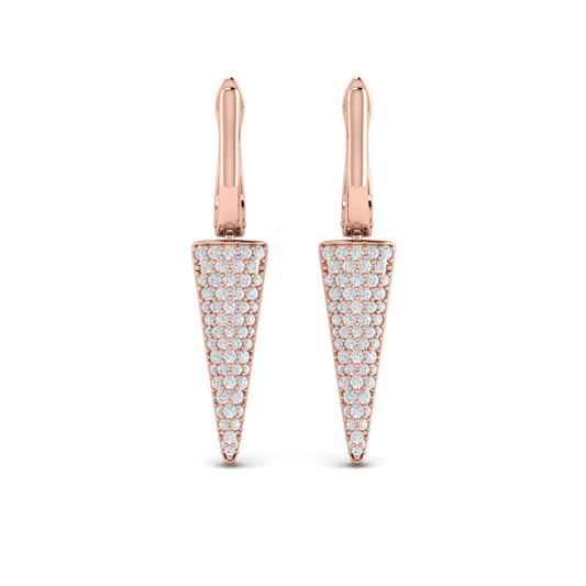 Diamond Trinity Drop Huggie Earrings