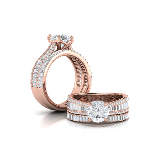 Matching Bands Wedding Band in 14K Rose Gold by Vlora Bridal