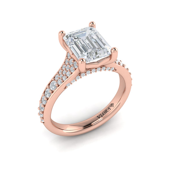 Emerald Cut Cathedral Engagement Ring