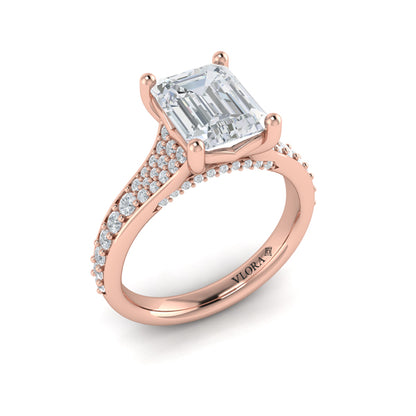 Emerald Cut Cathedral Engagement Ring