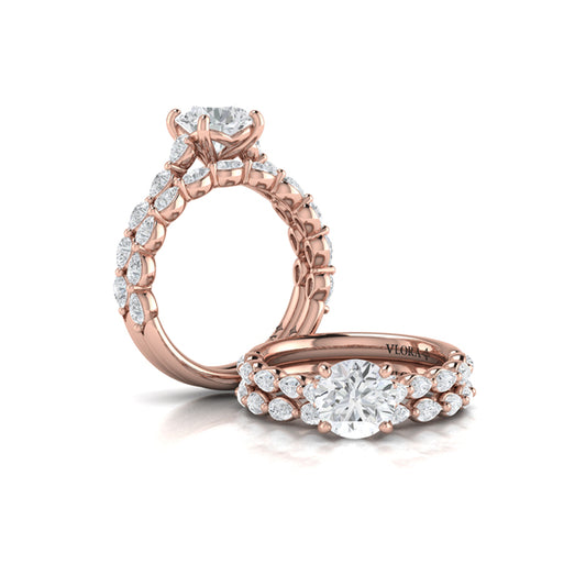 Matching band for the Marquise Accent Round Diamond Engagement Ring
