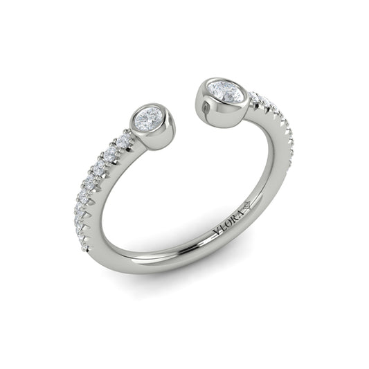Graduating Diamond Open Ring