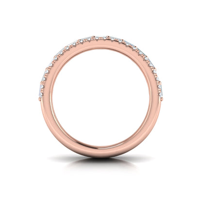 Diamond Open Three Row and Diamond Baguettes Ring