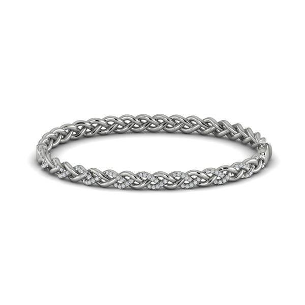 Alternating Diamond Twist Bangle Bracelet