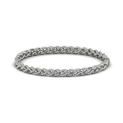 Alternating Diamond Twist Bangle Bracelet