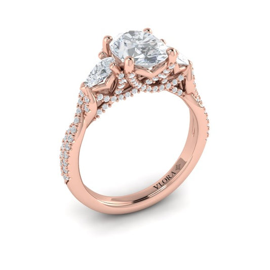 Brilliantly Entwined Three Stone Engagement Ring