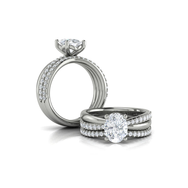 Round Classic Engagement Ring in Platinum by Vlora Bridal