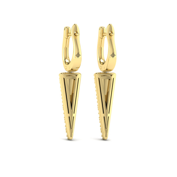 Diamond Trinity Drop Huggie Earrings