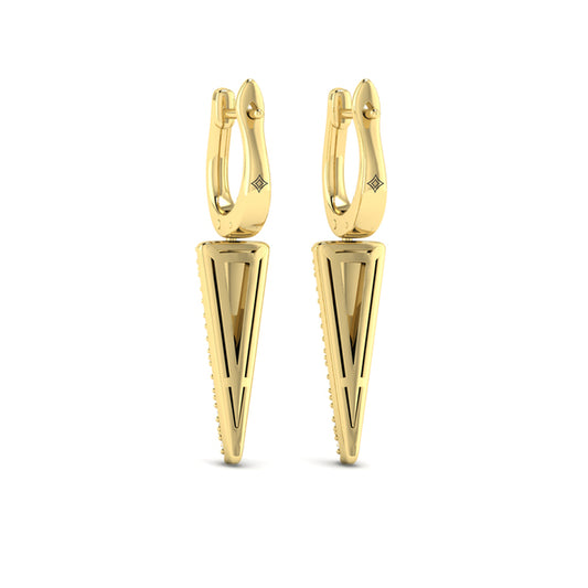 Diamond Trinity Drop Huggie Earrings
