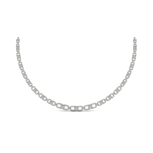 Linked Curves with Diamond Accent Necklace