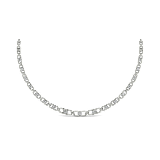 Linked Curves with Diamond Accent Necklace