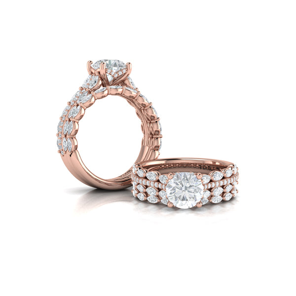 Matching Bands Wedding Band in 14K Rose Gold by Vlora Bridal