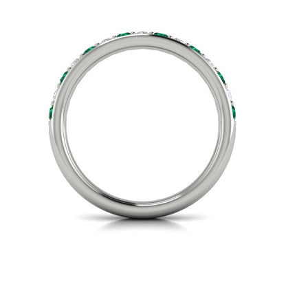Delicate Emerald and Diamond Stackable Band