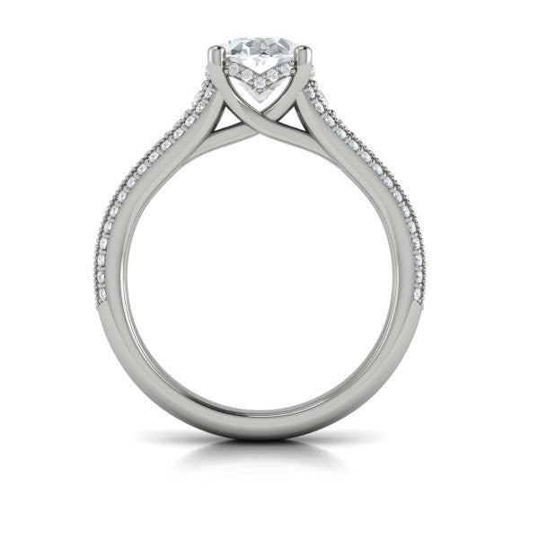 Oval Classic, Modern Vintage Engagement Ring in Platinum by Vlora Bridal