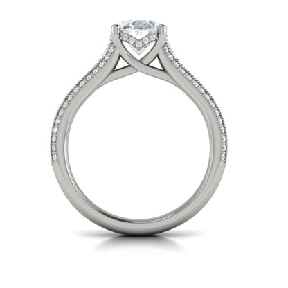 Oval Classic, Modern Vintage Engagement Ring in Platinum by Vlora Bridal