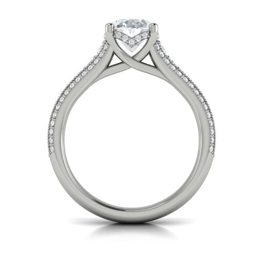 Oval Classic, Modern Vintage Engagement Ring in Platinum by Vlora Bridal