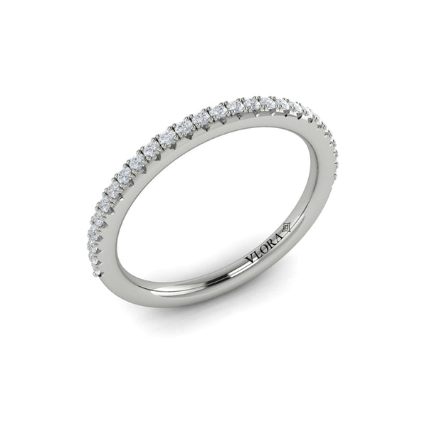 Matching Bands Wedding Band in 14K White Gold by Vlora Bridal