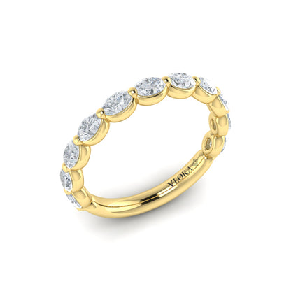 Matching Band for Oval Bezel Diamond Accent Round Engagement Ring