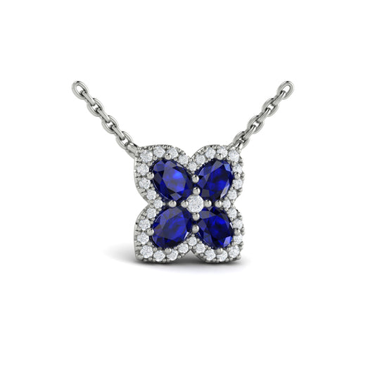 Petal Sapphire Blossom Pendant