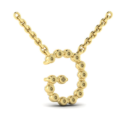 Diamond Alphabet Pendant Necklace, G