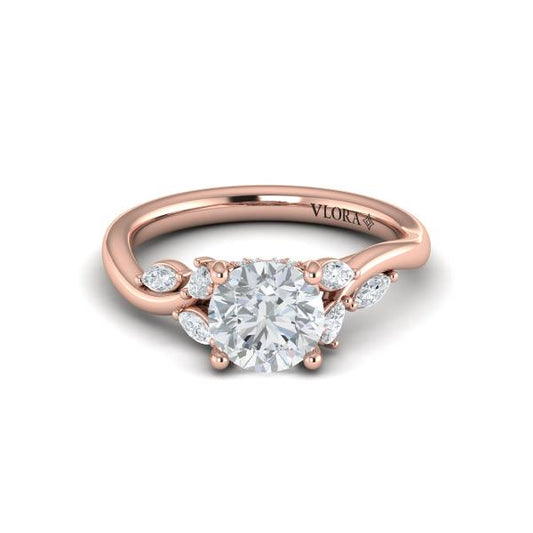 Flora Hidden Halo Engagement Ring