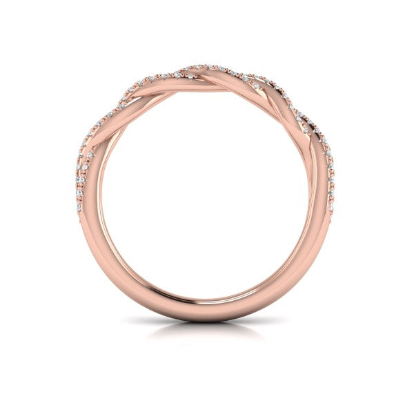 Matching Band for Twist Diamond Engagement Ring with Hidden Halo