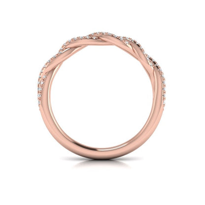 Matching Band for Twist Diamond Engagement Ring with Hidden Halo