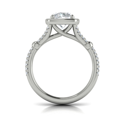 Diamond Frame Pavé Engagement Ring