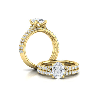 Splendid Cathedral Split Shank Oval Engagement Ring