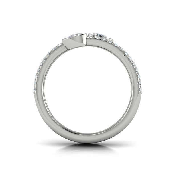 Diamond Three Row Diamond Pear Wrap Ring