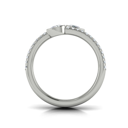 Diamond Three Row Diamond Pear Wrap Ring