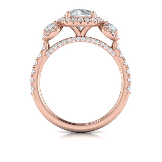 Triple Halo Round Engagement Ring