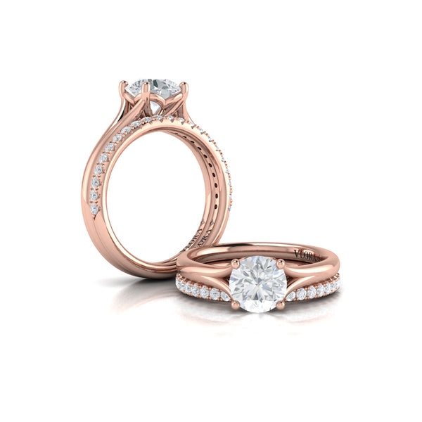 Matching Bands Wedding Band in 14K Rose Gold by Vlora Bridal