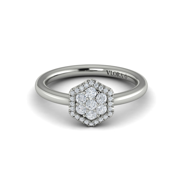 Diamond Cluster Single Honeycomb Ring