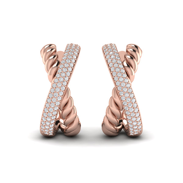 Crossed Hoop Earrings