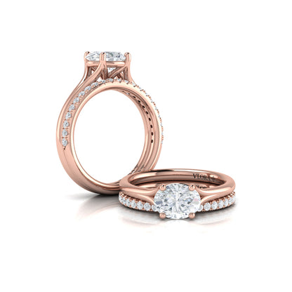 Matching Band for Horizon Solitaire Spit Shank Oval Engagement Ring